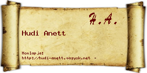Hudi Anett névjegykártya